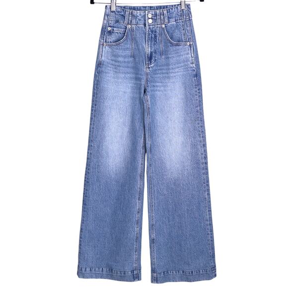 PISTOLA Lana High Rise Ultra Wide Leg Jeans Gallery Light Wash Blue Women's 24 - Picture 1 of 10